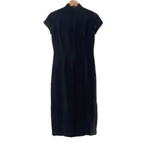 Yoshie Inaba Mandarin Collar Short Sleeve Midi Dress Black Size 7 JAP / 4 US
